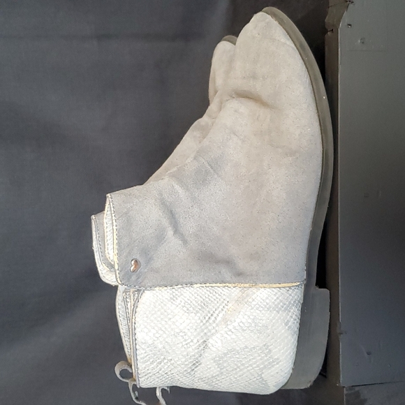 Girls ankle boots gray suade leather zip up. - Picture 2 of 11